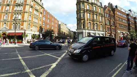 Panning shot of traffic jam in Central London, UK Stock Footage 79934493