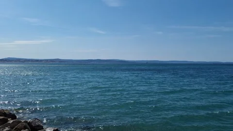 A panning shot of the Trieste bay Stock Footage 315464985