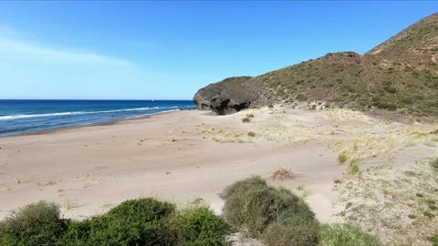 Panning shot of a wild beach Stock Footage 271243009
