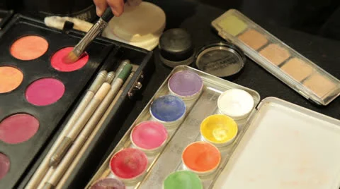 Panning slowly on Make up articles Stock Footage 25609308