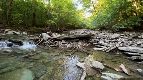 Panning Small Waterfall Stock Footage 209918214
