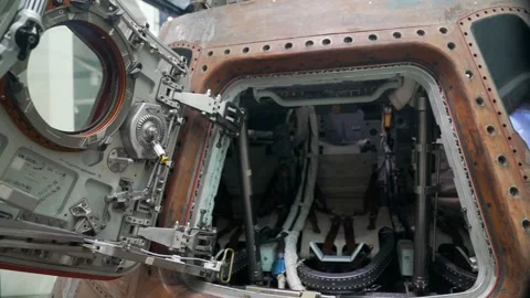 Panning Space capsule interior Stock Footage 152349532