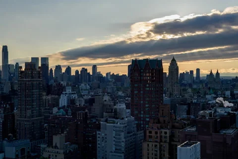 Panning Sunset Cityscape Timelapse 2 Stock Footage 130564251