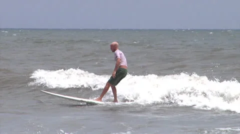 Panning with surfer Stock Footage 24447008