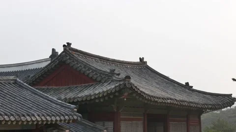 Panning of tiled roofs Stock Footage 58847305