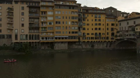 Panning time lapse of the Arno River Video stock 57806044