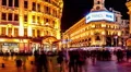 Panning time-lapse of extremely busy pedestrian mall in Shanghai, China. HD Footage