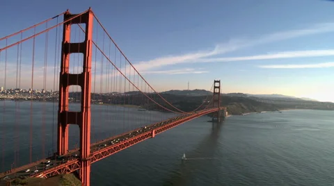 Panning Time Lapse of the Golden Gate Bridge San Francisco Stock Footage 1707580