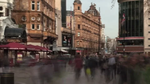 Panning time-lapse of Leicester Square Stock Footage 54109557