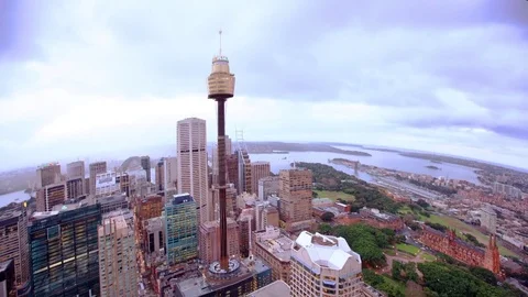 Panning Time Lapse shot of Sydney CBD Stock Footage 82055698