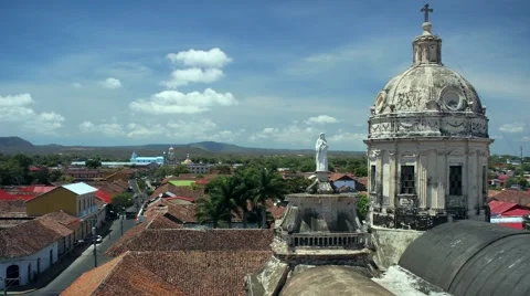 Panning time lapse view of the Central American city Granada, Nicaragua. Stock Footage 67477241
