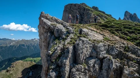 Panning timelapse from Seceda peak, Dolomites Video stock 91745047