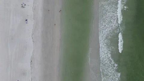 Panning Vertical Shot of the Shore Stock Footage 161650210