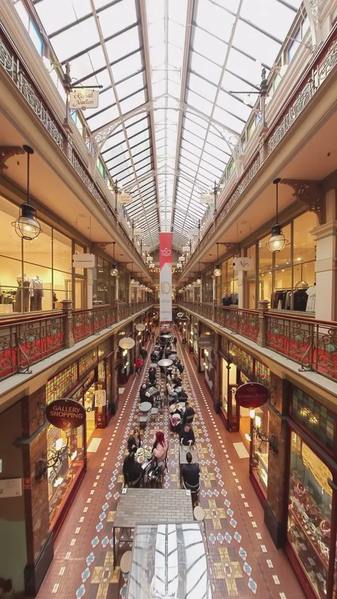 Panning vertical timelapse video of the Strand Arcade in Sydney CBD Stock Footage 251258109