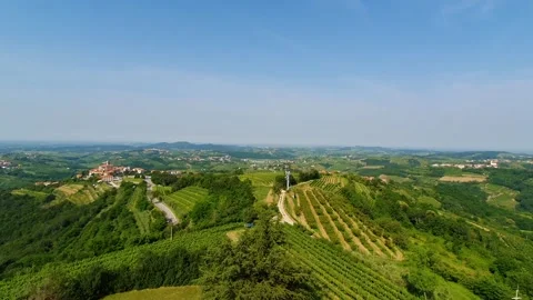 Panning video over the brda wine region of slovenia during sunset Stock-Footage 157274455