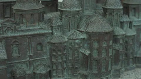 This panning video shows view of a small architectural replica St. Sofia  Video stock 248055358