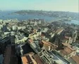 Panning view of city and rooftops SD Footage