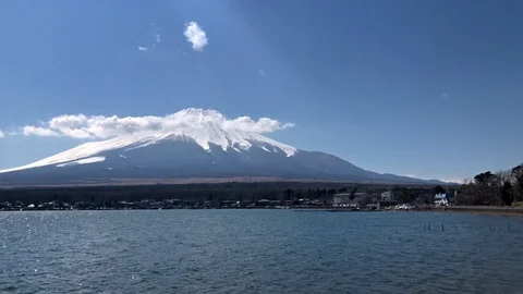 Panning view of the cloud floating on the Mt.Fuji and hills, Tokyo, Japan 스톡 동영상 107252239