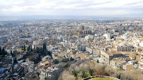 Panning View on Granada, Spain, 4K Stock Footage 93138332