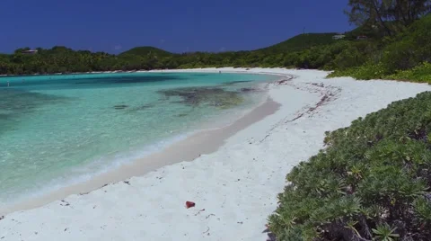 Panning view of Lindquist Beach, St Thomas Stock Footage 67351718