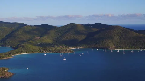 Panning view of the North Shore of St John, Virgin Islands 動画素材 67676899