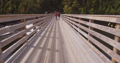 Panning view over a footbridge Stock Footage 116768088