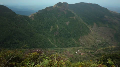 Panning View Over Horton Plains Valleys Stock Footage 328138542