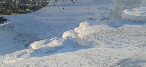 Panning View Of Pamukkale Travertines Stock Footage 340959473