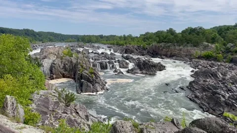 Panning View of Rushing Falls Stock Footage 311966412