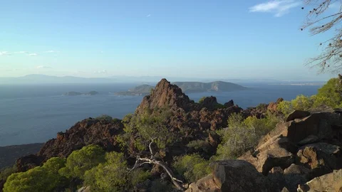 Panning View on top of Mountain Video stock 87566734