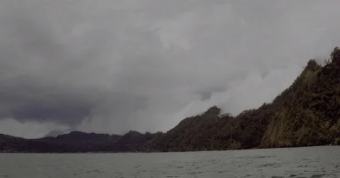 Panning onto volcanic mountain Stock Footage 71829692