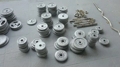 Panning weight plates Stock Footage 249290427