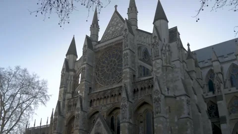 Panning Up On Westminster Abbey 2 Stock Footage 145145733