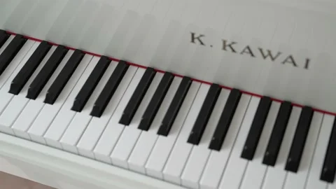 Panning white piano keys Stock Footage 174889571
