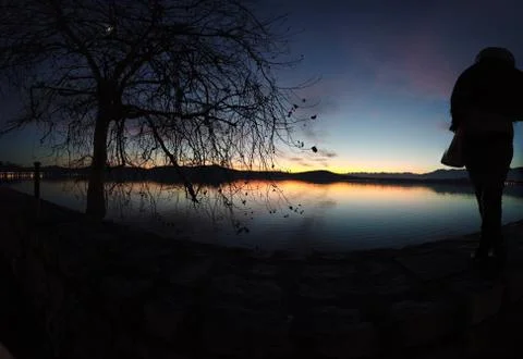 Pano of the lake Stock Photos