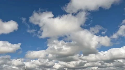 Panoamic Background View of Beautiful Blue Sky with White Clouds Stock Footage 236613130