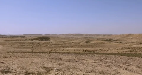 Panoeamic move on hills in desert Stock Footage 123953494