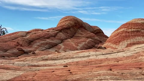 Panoram of Candy Cliffs at Yant Flats in St. George area Stock Footage 165793533