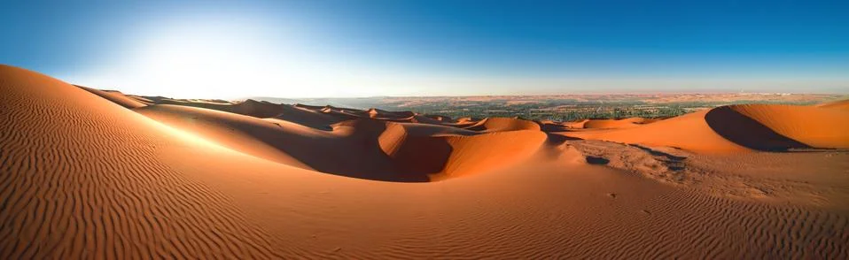 Panorama 3. Desert Rub' al Khali, Liwa, Abu Dhabi Stock Photos