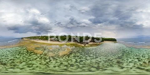 Panorama 360 degree at air. Balangan beach, Bali, Indonesia. Stock Photos