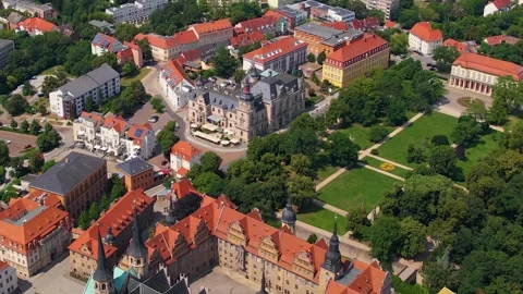 A panorama aerial view around the old town of the city Merseburg 库存影片 305864257
