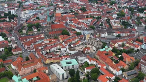 A panorama aerial view around the old town of the city Hildesheim 库存影片 305871907