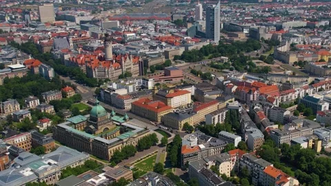 A panorama aerial view around the old town of the city leipzig Video stock 305872930