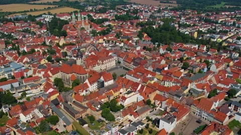A panorama aerial view around the old town of the city Naumburg 動画素材 305872997