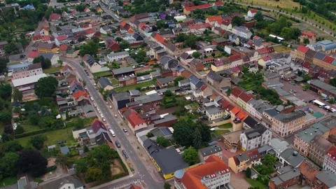 A panorama aerial view around the old town of the city Magdeburg Vídeos de archivo 305873573