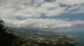 Panorama aerial view Madeira coastline with city HD Footage