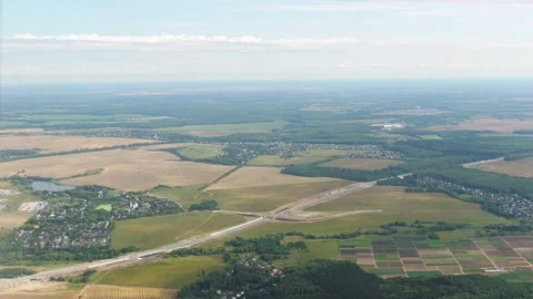 Panorama of agricultural fields, summer Stock Footage 172228443