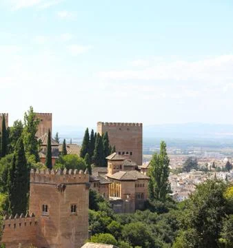 Panorama of Alhambra 库存照片