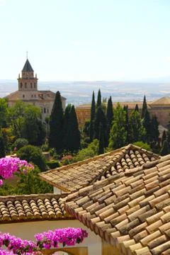 Panorama of Alhambra Stock Photos