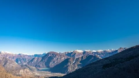 Panorama from the alpine peak Stock Photos